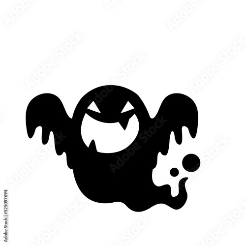 Принти на полотні Scary face silhouettes of ghosts floating in the air to haunt people on Halloween night