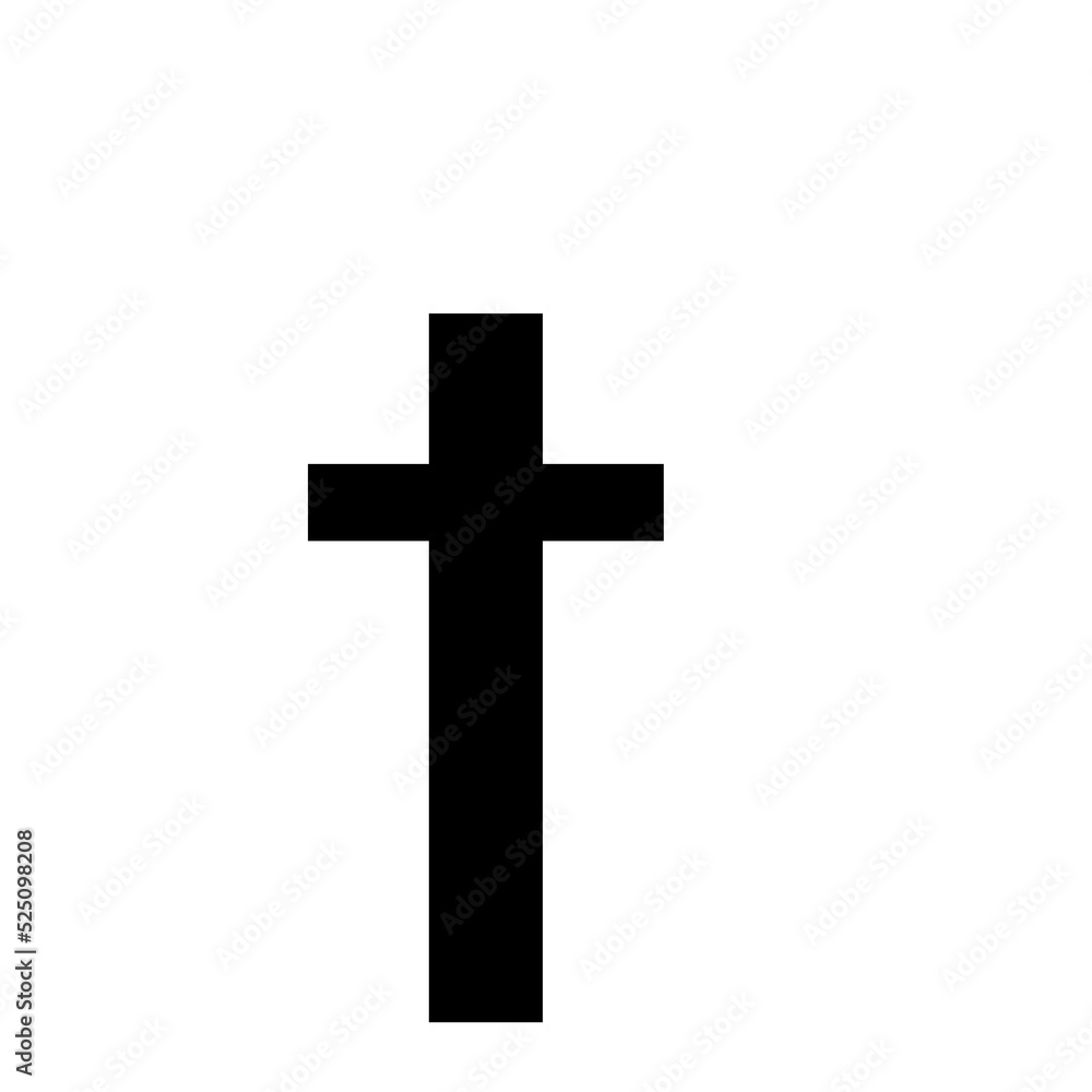 The silhouette of the cross on the grave For decorating the Halloween card.