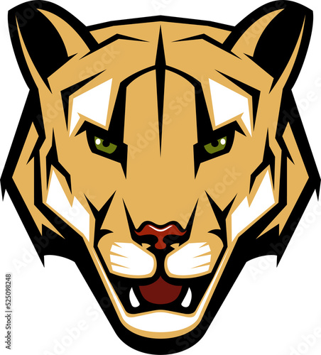 Owens panther isolated puma wild animal head icon
