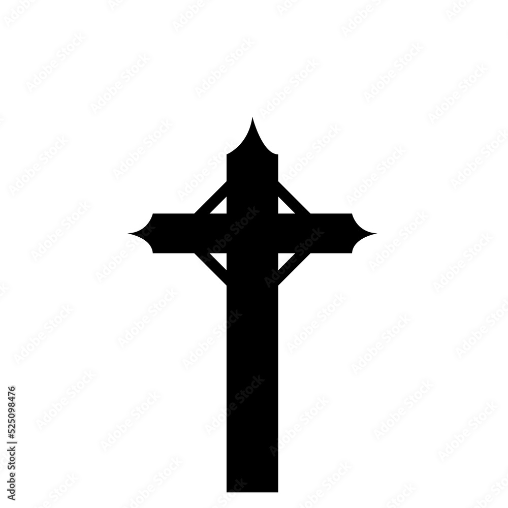 The silhouette of the cross on the grave For decorating the Halloween card. The silhouette of the cross on the grave For decorating the Halloween card.