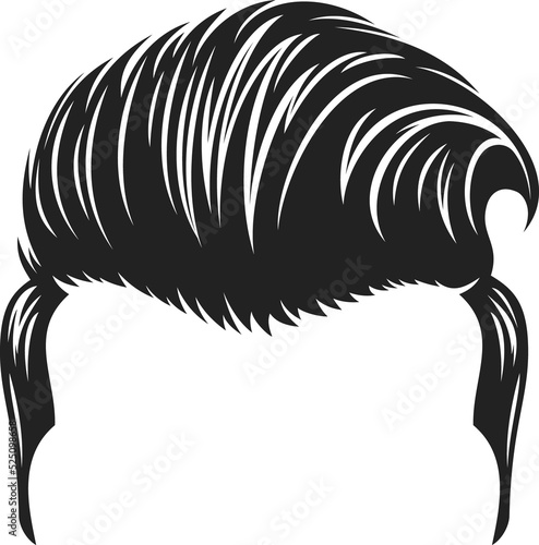 Hipster hair style isolated retro hairdo icon photo