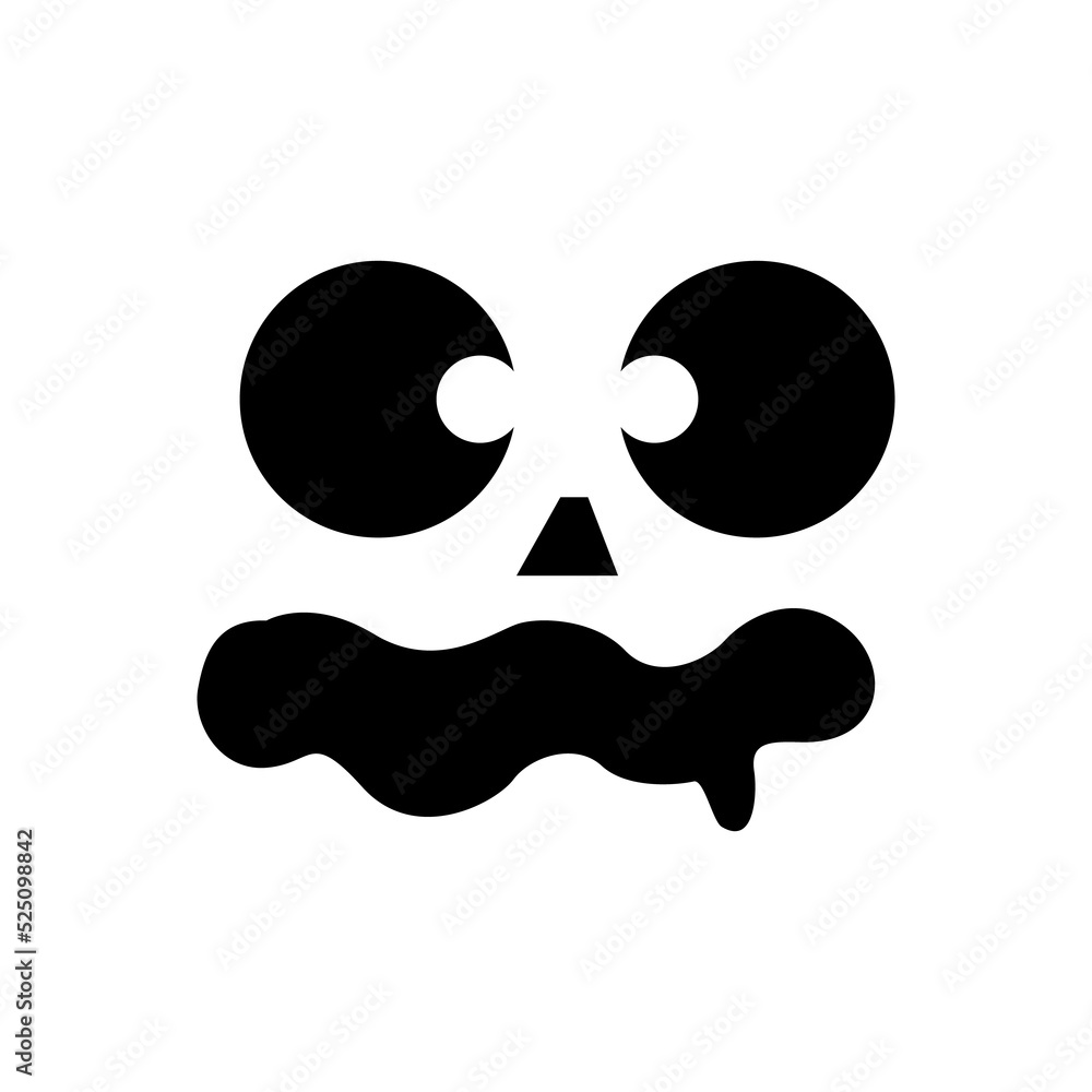 Fototapeta premium Scary ghost face For carving pumpkins Horror on halloween.