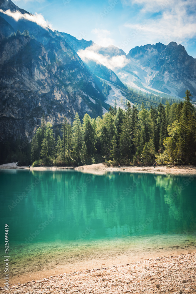 a fantastic view on the braies lake