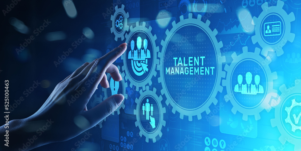 Talent management HR human resources management Team building concept on virtual screen. Talent management HR human resources management Team building concept on virtual screen.
