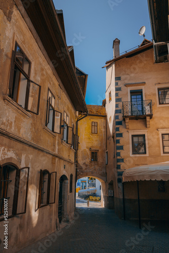 Skofja Loka, Slovenia old city center. Travel in Europe