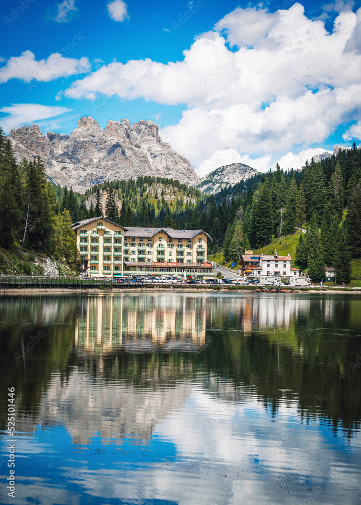 a fantastic view of misurina lake a fantastic view of misurina lake