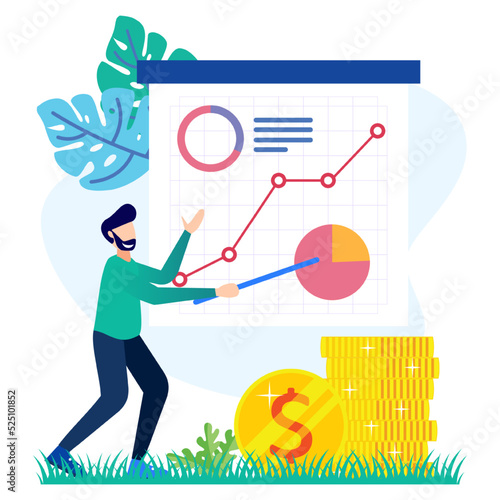 Illustration vector graphic cartoon character of stock market