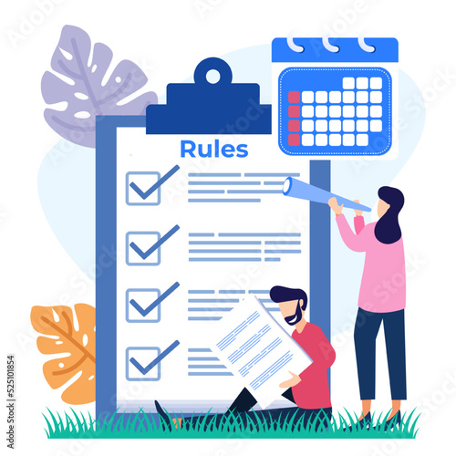 Illustration vector graphic cartoon character of list of rules