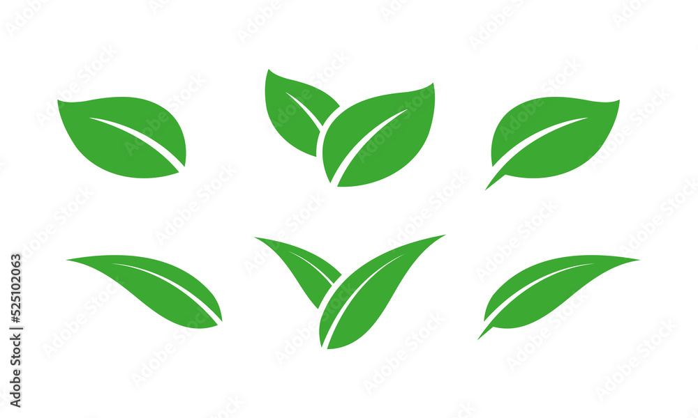 Green leaf nature element symbol. Simple flat vector icon. Green leaf nature element symbol. Simple flat vector icon.