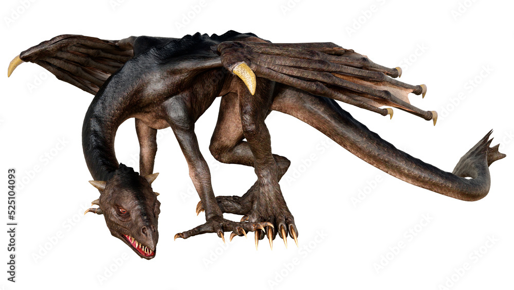 3D Rendering Fairy Tale Dragon on White 3D Rendering Fairy Tale Dragon on White