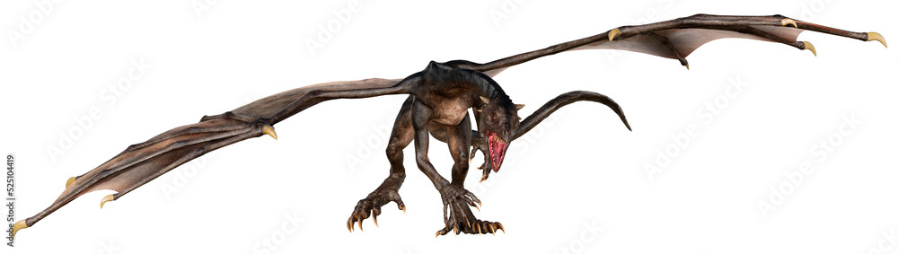 3D Rendering Fairy Tale Dragon on White 3D Rendering Fairy Tale Dragon on White