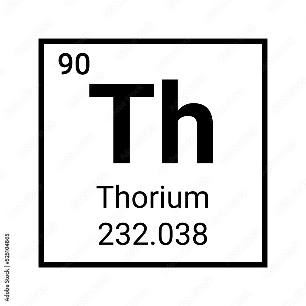Thorium periodic table element chemistry symbol atom icon.