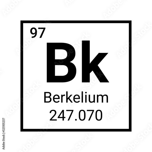 Berkelium periodic table element science symbol atomic icon sign.