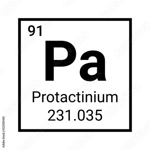 Protactinium atomic element icon chemistry periodic table atom icon.