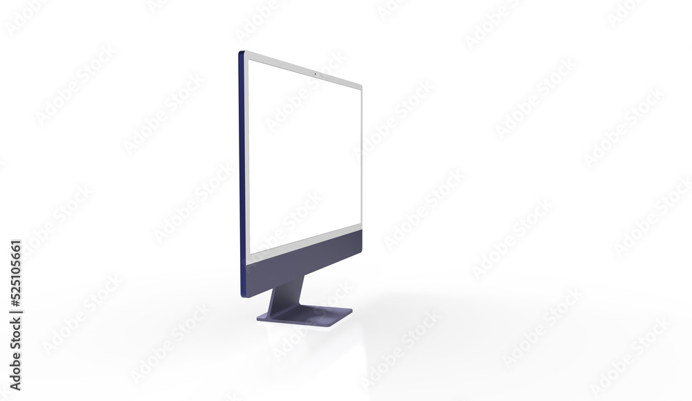 Realistic flat screen computer monitor 3de style mockup with blank screen isolated 3d Realistic flat screen computer monitor 3de style mockup with blank screen isolated 3d