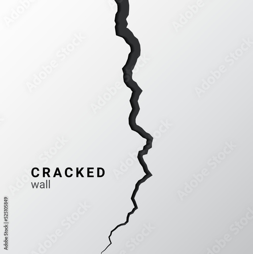 Fototapeta Crack vector wall line effect