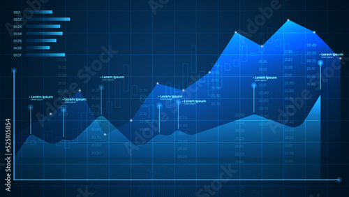 Stock market or forex trading graph in graphic concept