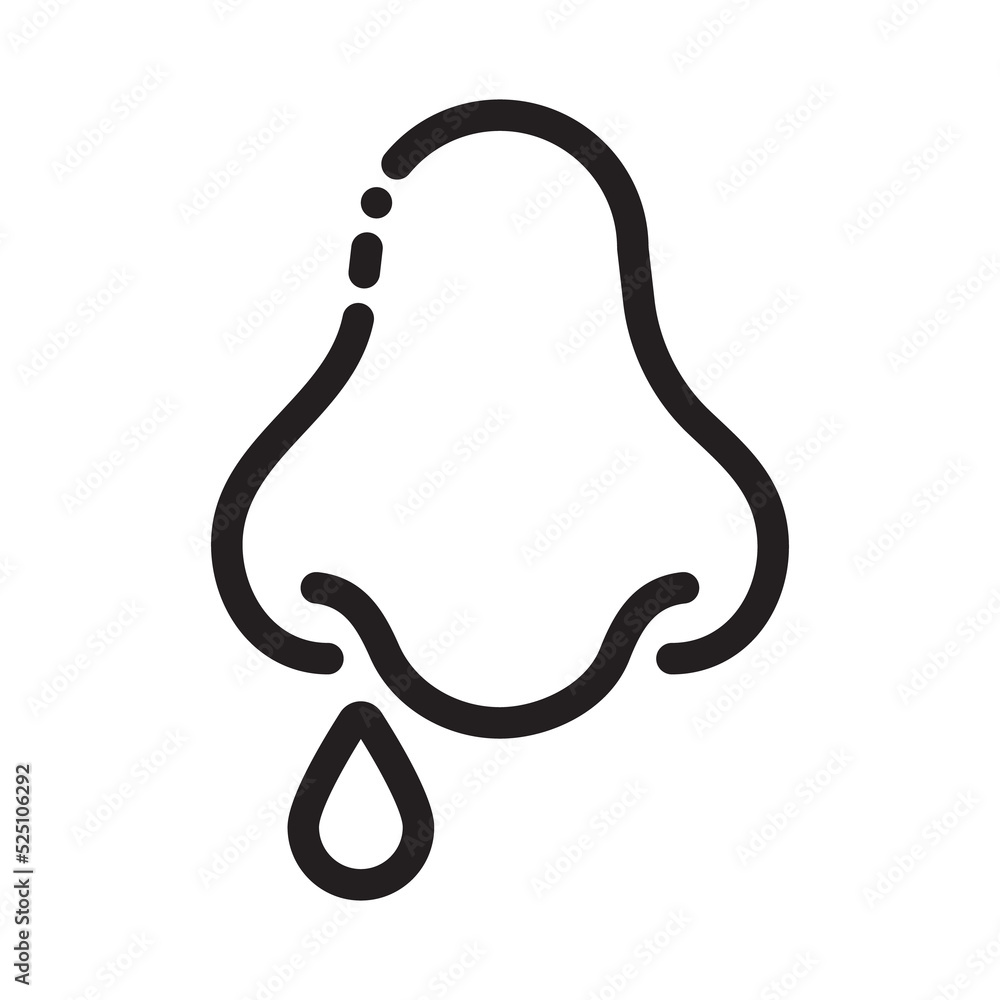 Nose icon. Runny nose The concept of care for patients with viral fever Nose icon. Runny nose The concept of care for patients with viral fever