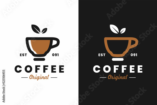 minimalist cup coffee logo, cafe logo, coffee shop logo, mug logo, tea logo