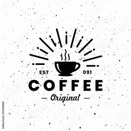 coffee cup logo grunge background, cafe logo, restaurant logo