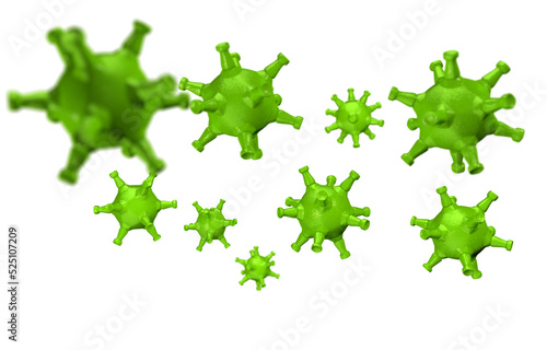 virus attack flu in 3d