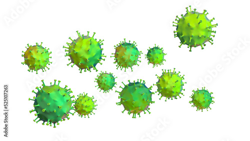 virus attack flu in 3d