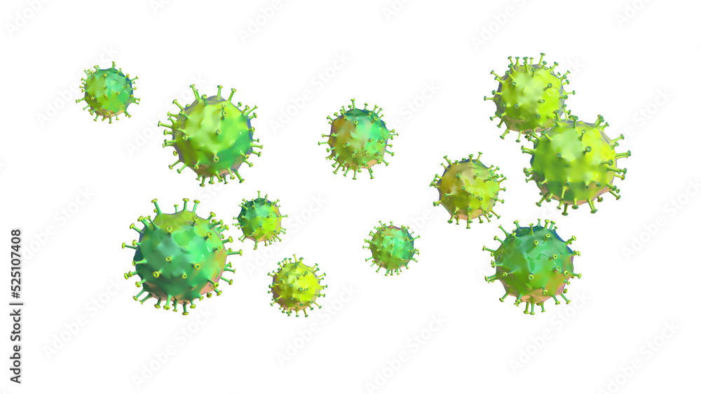 virus attack flu in 3d - obrazy, fototapety, plakaty 