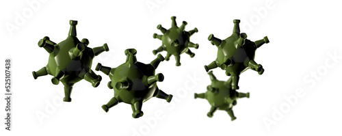virus attack flu in 3d