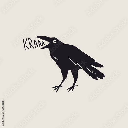 Black Raven or Crow bird Fototapet