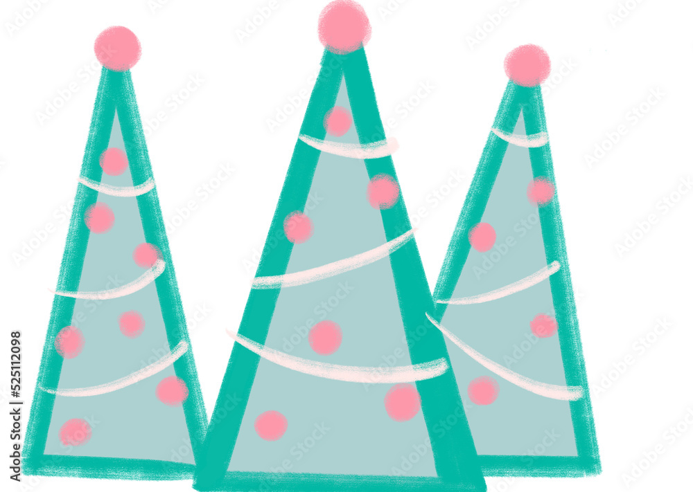 Christmas tree modern elemets hand drawing doodle line sketch illustration Christmas tree modern elemets hand drawing doodle line sketch illustration