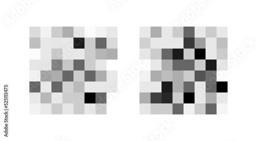Censor pixel sign bar. Censorship square vector graphic blur effect censored content