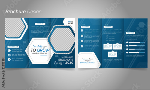 Elegant blue and white design template for poster brochure cover. Graphic design layout with geometric graphic elements