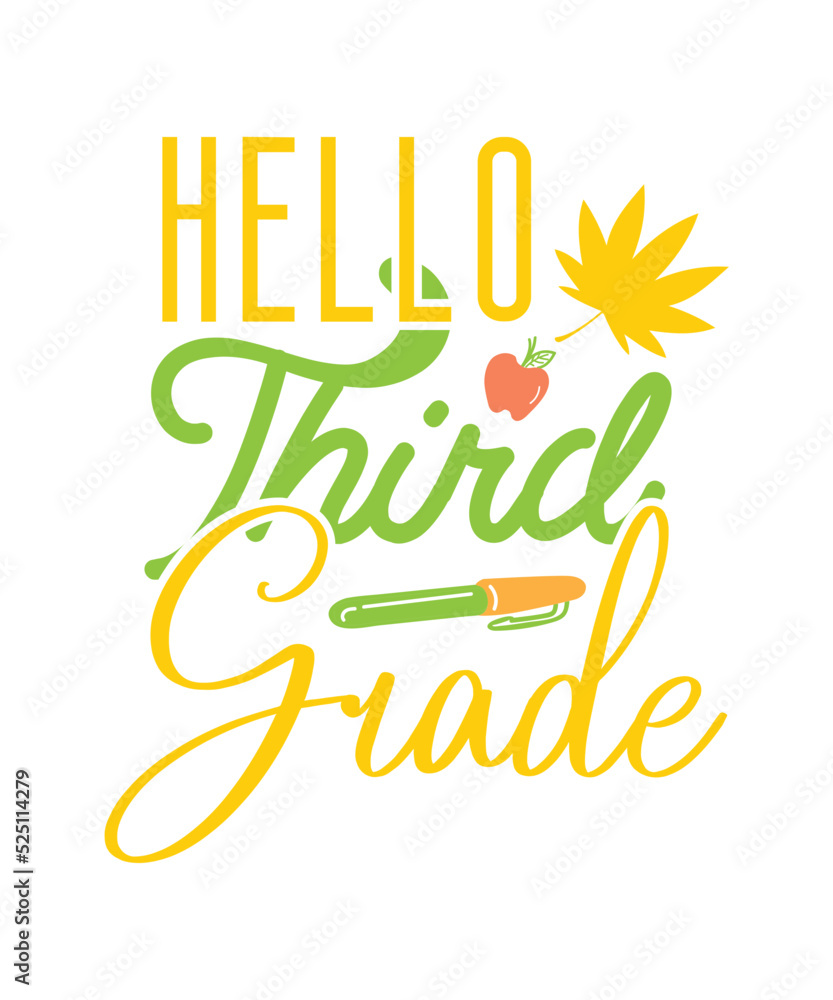 Fototapeta premium Back To School SVG, Retro Back To School SVG, Back To School kids svg, First Day Of School,Hello Back To School SVG, Fifth Grade SVG, Back To School 5th Grade Svg, Png, Dxf, Eps, Cricut, Silhouette, S