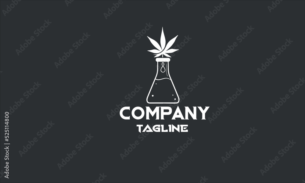 minimal cannabis logo design template