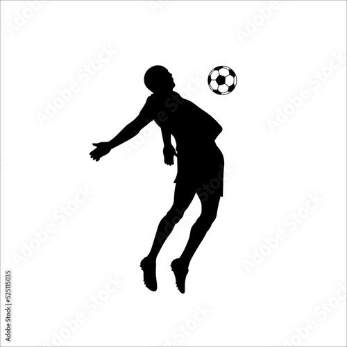 Football Soccer player silhouette with ball. High quality isolated Logo. Sport player shooting on white background. Vector illustration № 5.