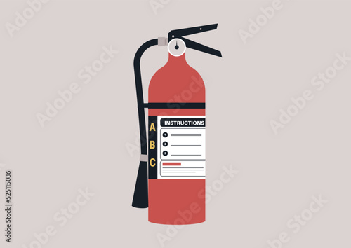 An isolated image of a fire extinguisher, emergency situation