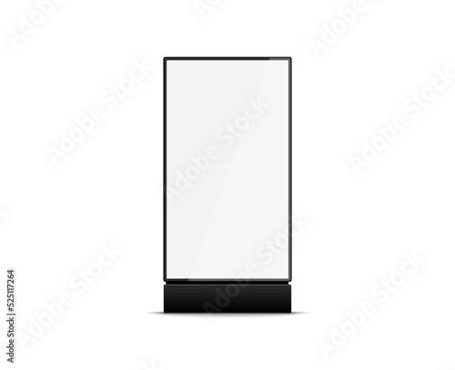 Totem light box bilboard advertising poster mockup. Digital lightbox icon black display banner photo