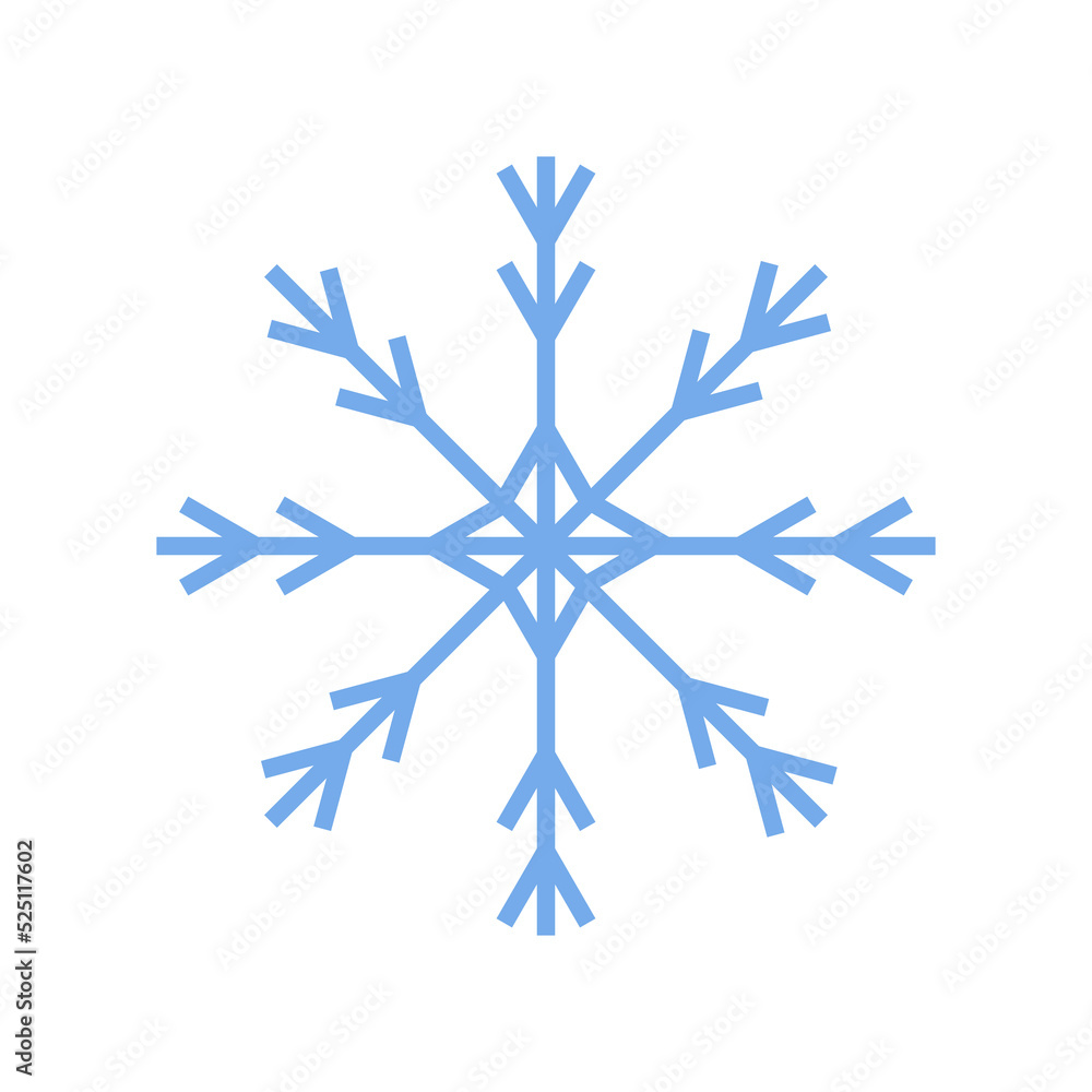 Snowflake simple vector icon blue snow Snowflake simple vector icon blue snow