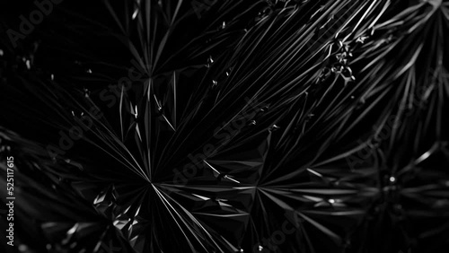 Looped Stylish 3D Abstract Animation. Concept Liquid Pattern. Reflection Surface Macro. Dark Frost