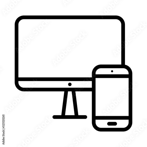 Gadgets and electronic devices flat line icon. Outline sign mascara for mobile concept and web design, store