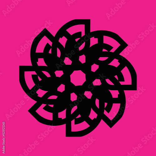 Black flower nature logo design 
