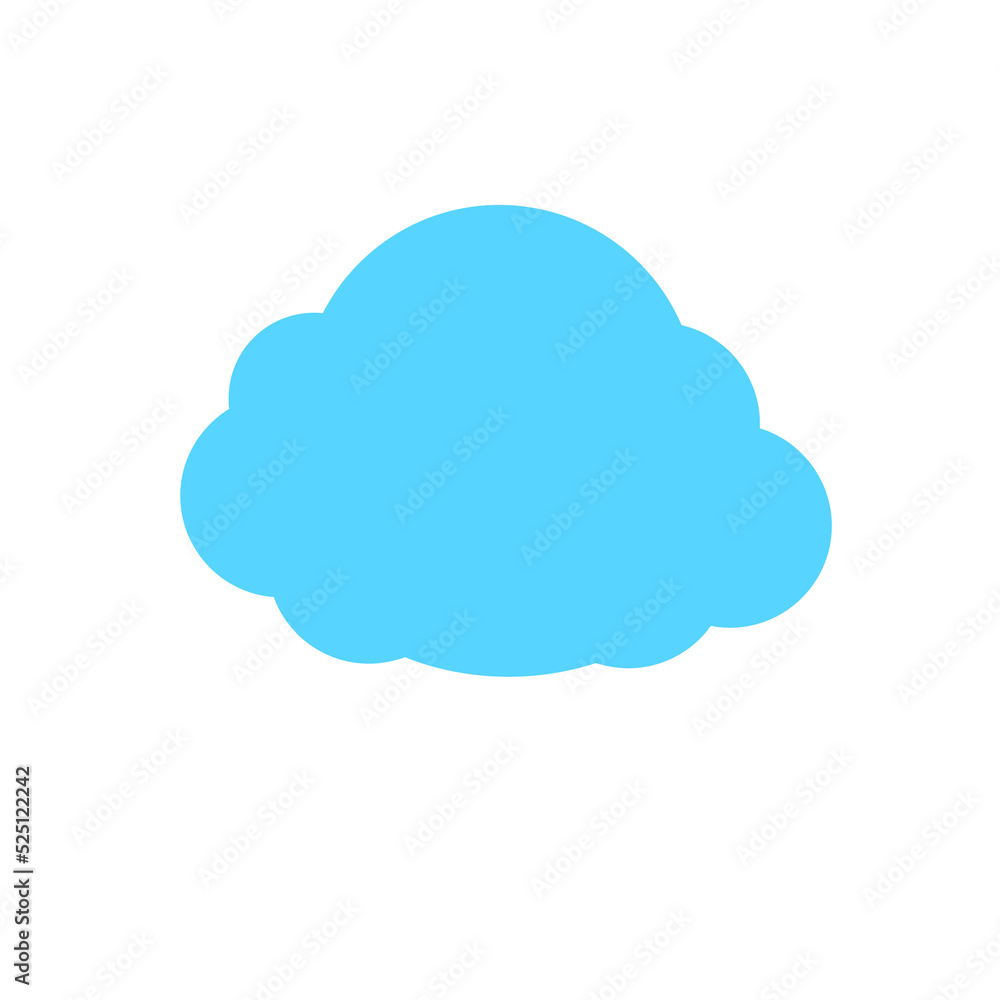 Simple cloud set design vector Isolated on background