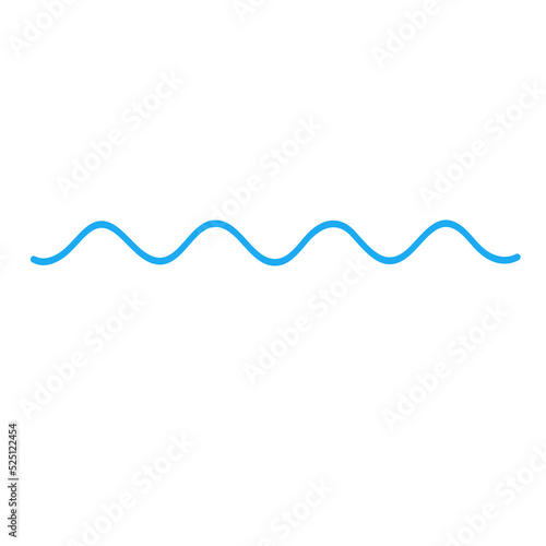 Water wave vector. Waves swaying in lakes and oceans Isolated on white background