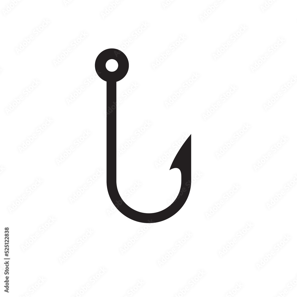 Vector Fishing Hooks For Hanging Lures. isolate on white background. Vector Fishing Hooks For Hanging Lures. isolate on white background.