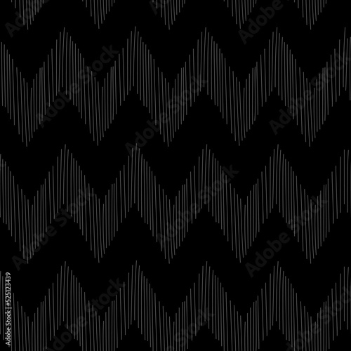 Vector illustration. Hand-drawn geometric pattern. Monochrome abstract background. Background stripe chevron. Elegant zigzag stroke. Repeating geometric texture, geometric shape. Dividers.