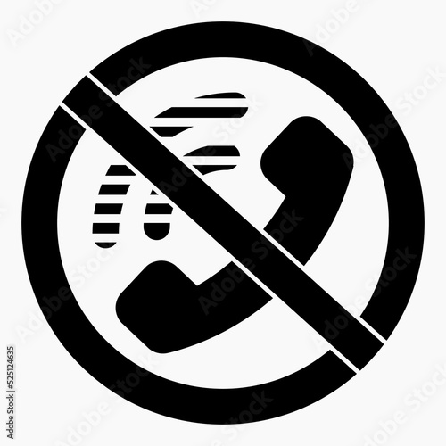 Do not call No phone. Don't use the phone. Call ban. Vector icon.