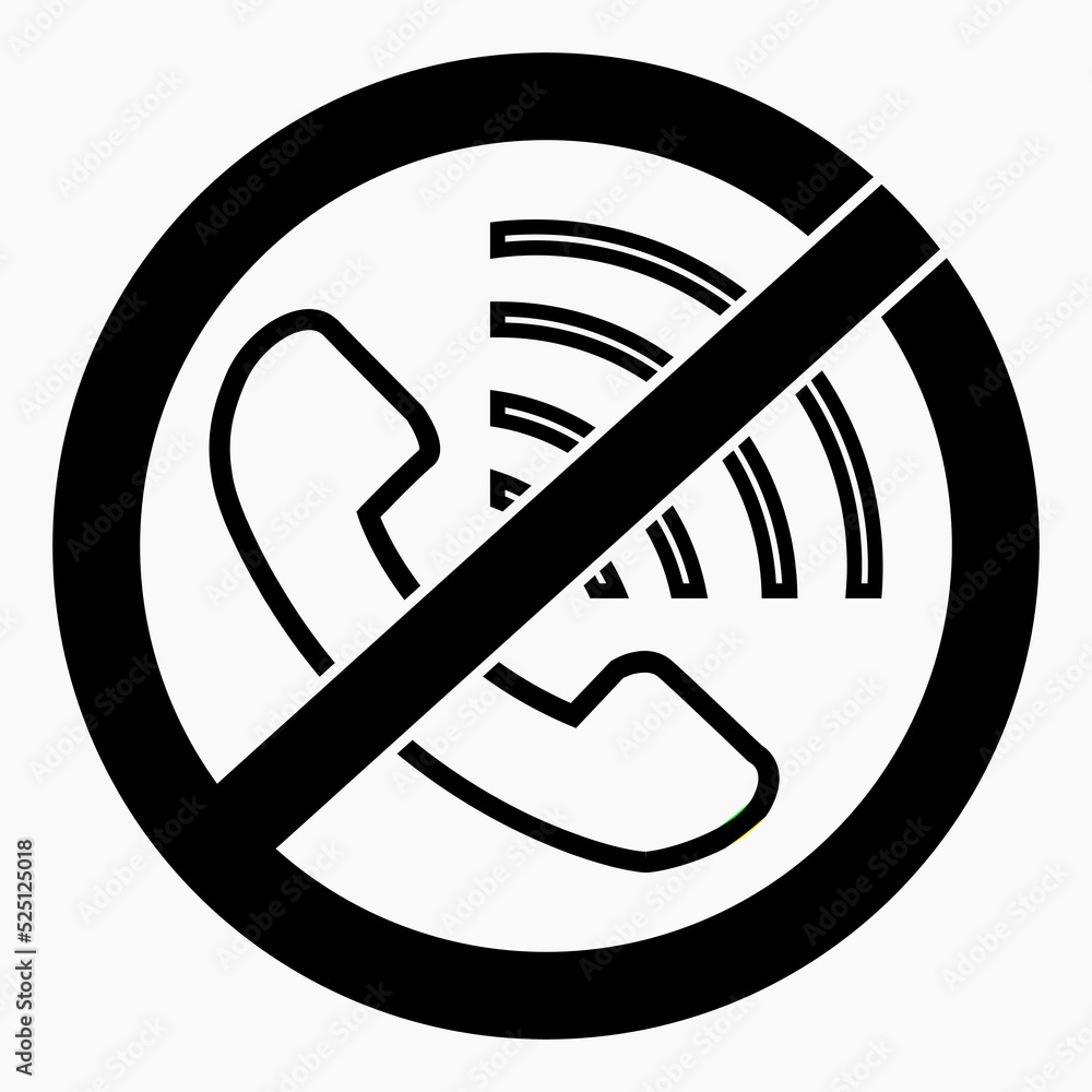 Do not call No phone. Don't use the phone. Call ban. Vector icon.