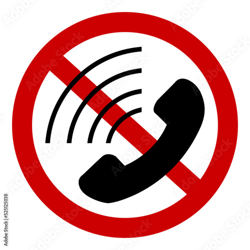 Do not call No phone. Don't use the phone. Call ban. Vector icon.