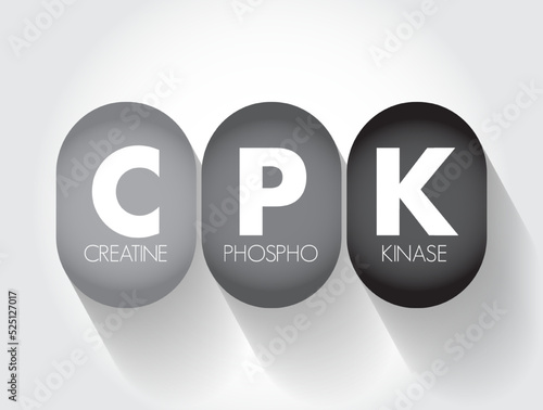 CPK Creatine Phosphokinase - enzyme expressed by various tissues and cell types, acronym text concept background
