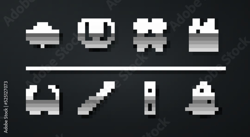 Set line Police cap with cockade, Safety goggle glasses, Bulletproof vest, electric shocker, Telescopic baton, badge, British police helmet and Prison window icon. Vector